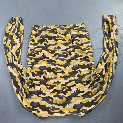 Sundance Tangier Camo Size Medium Yellow Button Down Cardigan Sweater Cute Y2K