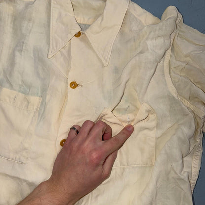 VTG Nat Nast Shirt 1950s Chainstitch Gab Gabardine Short Sleeve Rockabilly RARE