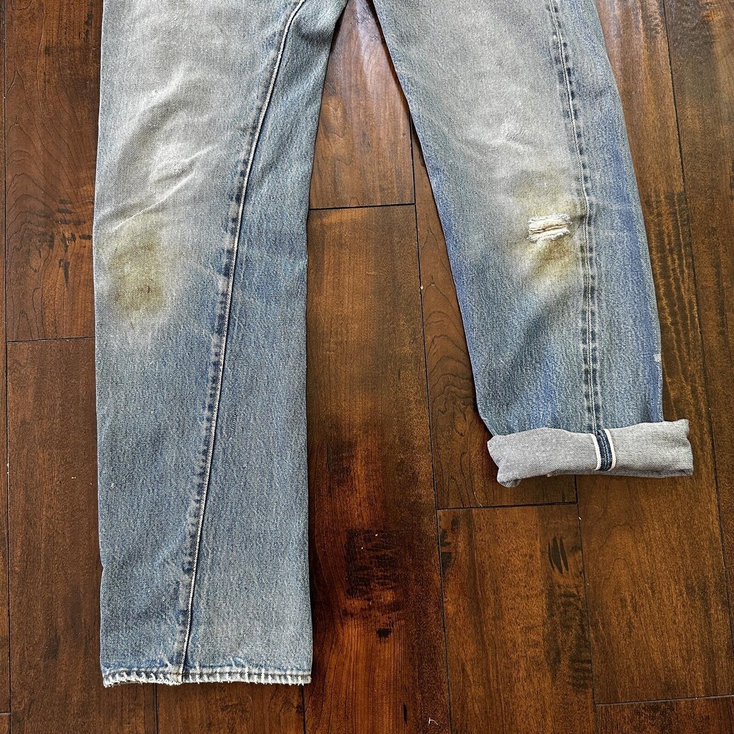 Levis Vintage 80s Redline Selvedge USA 501 XX Jeans Light Wash 33x36 Act 30x34