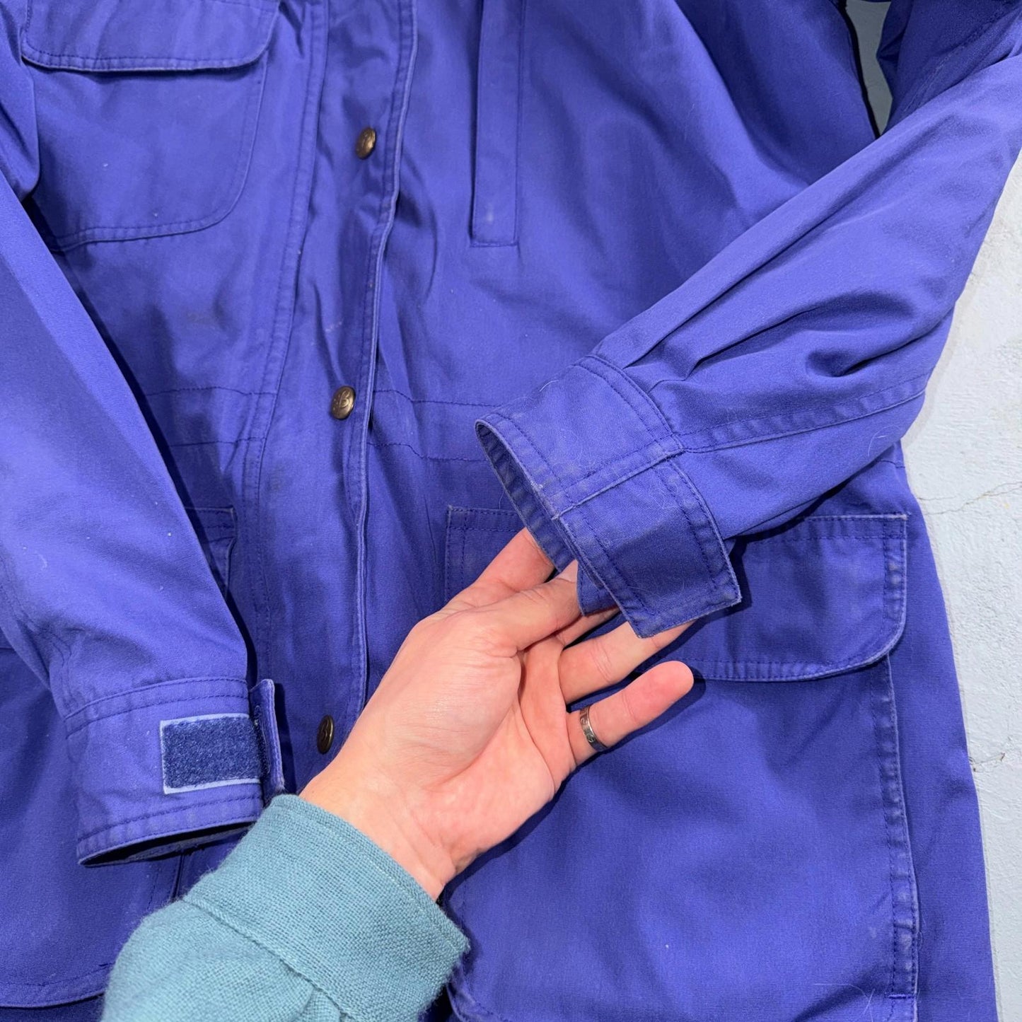 Eddie Bauer Women’s Parka Jacket Coat Blanket Lined Size M Vintage 90s Purple