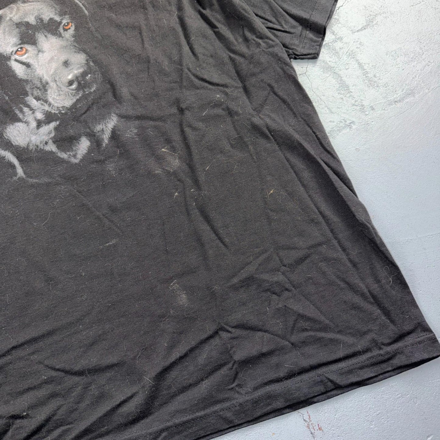 Black Lab Dog VTG T Shirt Art Photograph Animals Grunge Music Ducks Graphic 2XL