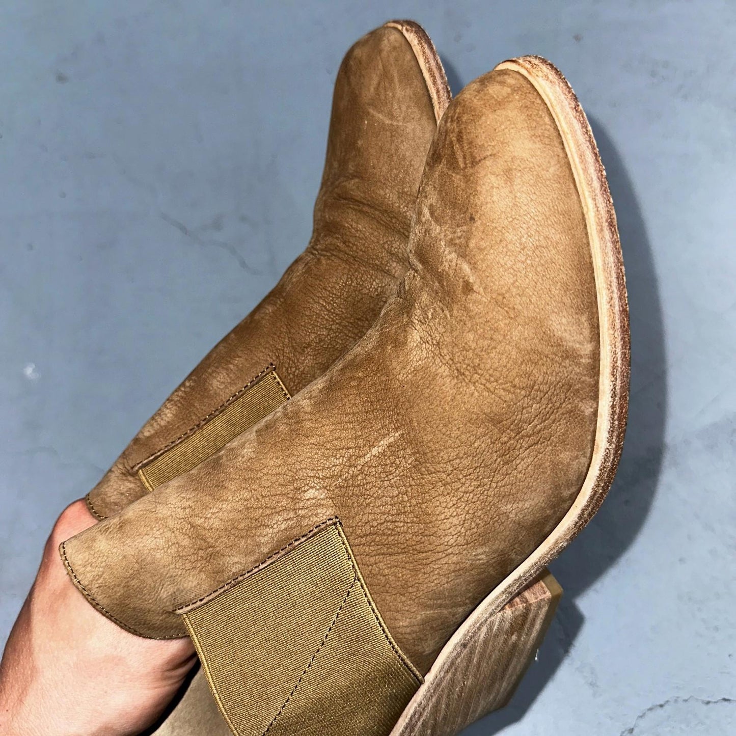 Eileen Fisher Vero Cuoio Evan Tan Soft Leather Ankle Booties Boots Size 9.5