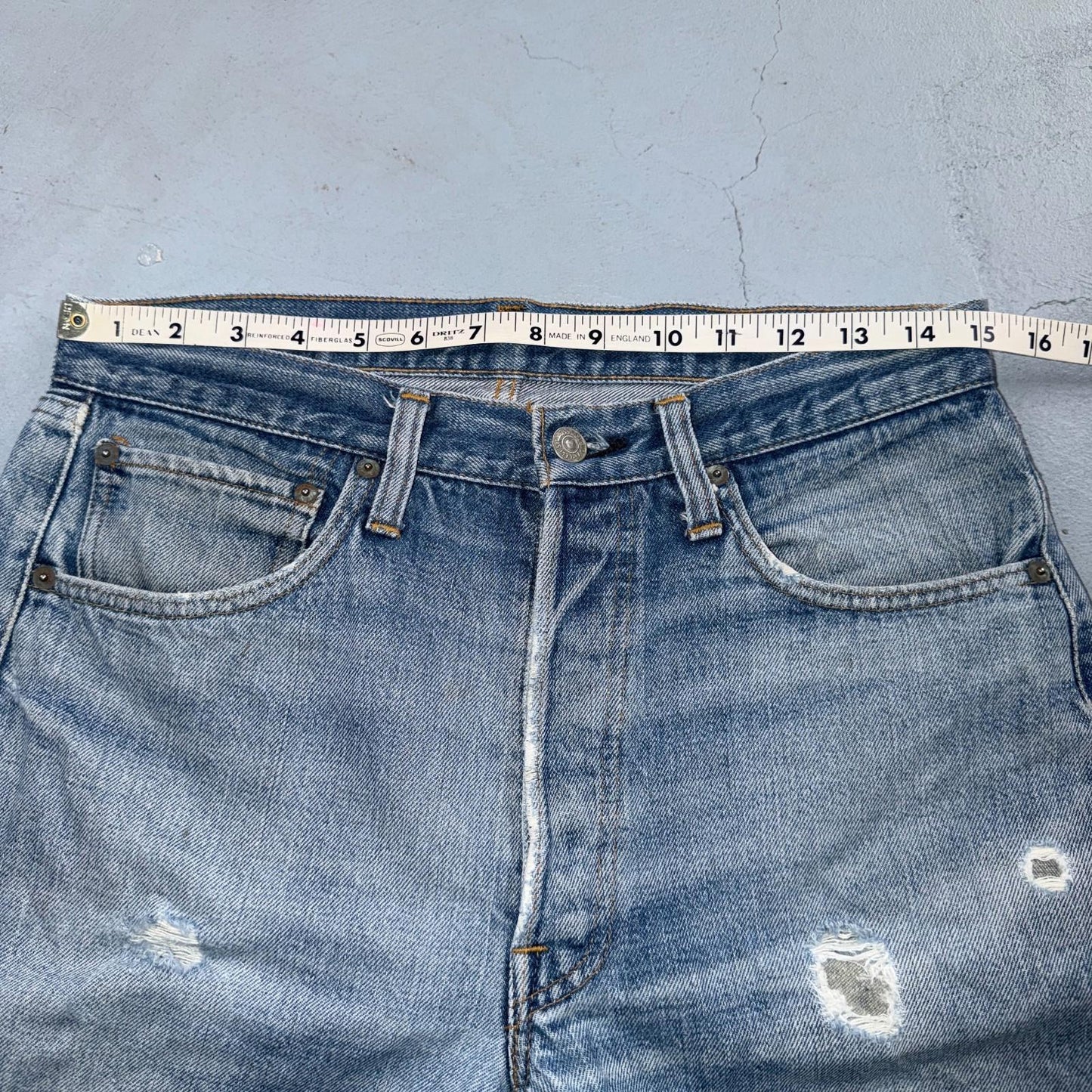 Levis 501 Vintage 80s Redline Selvedge USA XX Jeans Light Wash 33x34 Act 30x30