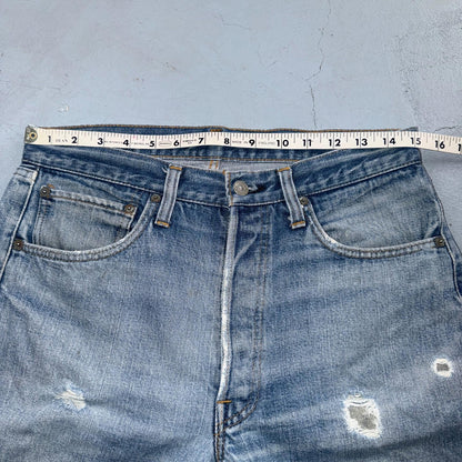 Levis 501 Vintage 80s Redline Selvedge USA XX Jeans Light Wash 33x34 Act 30x30