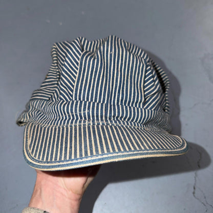 Pinstripe Union Conductor VTG Hat Cap Snapback Penneys Hickory Stipe 50s 60s
