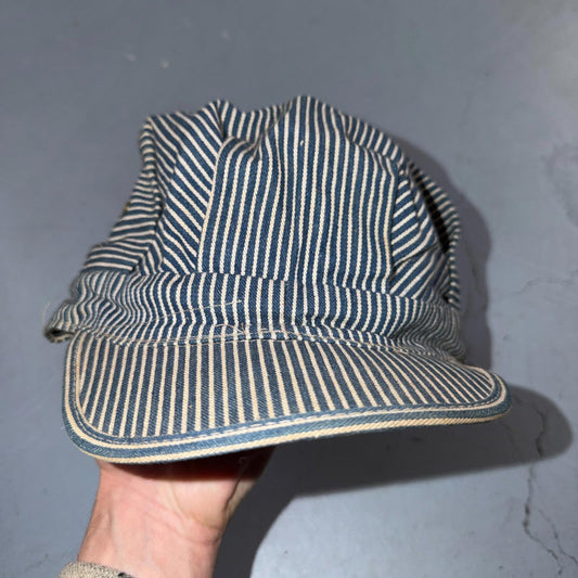 Pinstripe Union Conductor VTG Hat Cap Snapback Penneys Hickory Stipe 50s 60s