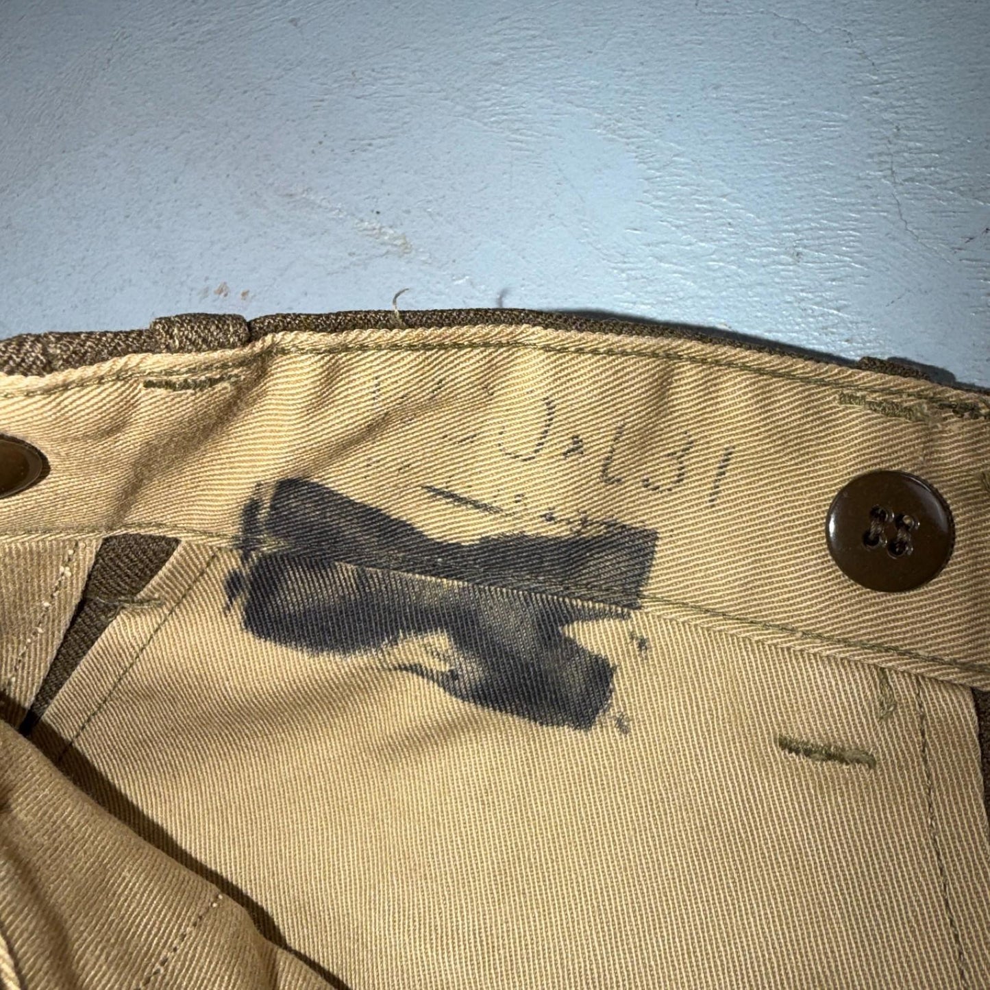 Vintage Military Pants Trousers Medium Regular 50s 40s Brown Wool Mens 30x31