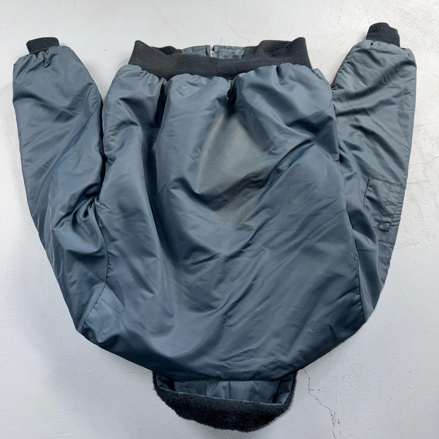 Vintage Wear-Guard Jacket Mens M Blue Bomber Faux Fur Collar Sherpa USA 80s