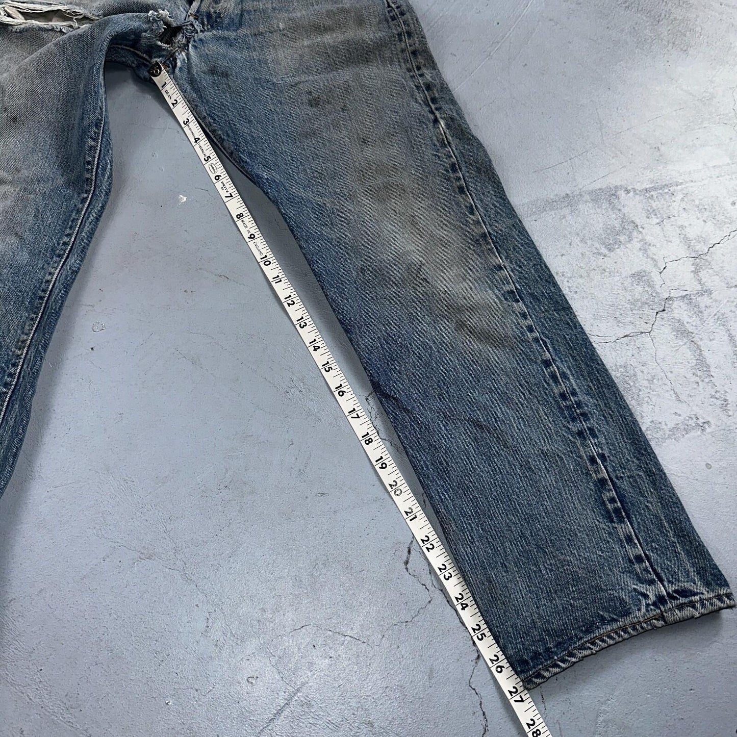 Levis 501 Vintage 80s Redline Selvedge USA XX Jeans Light Wash 32x31 Act 29x27
