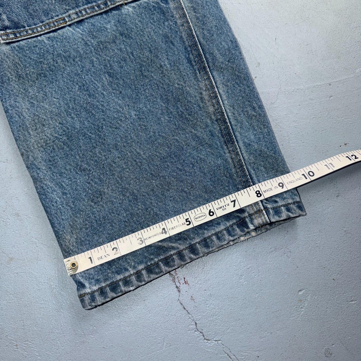 VTG Carhartt Men’s B73 DST 36x32 Double Knee Denim Jeans Workwear Thrashed