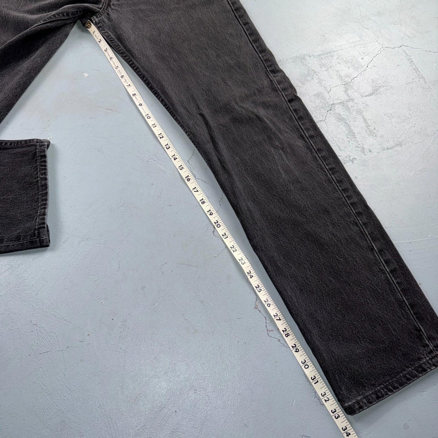 Levis 501 Vintage 90s USA XX Straight Leg Jeans Black Med Wash 34x34 Act 31x33