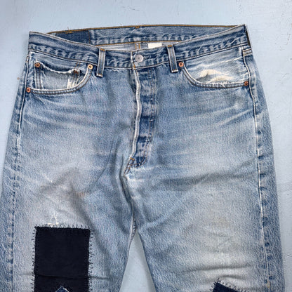 Levis 501 Vintage 90s Y2K XX Straight Leg Jeans Blue Light Wash 36x34 Act 33x30