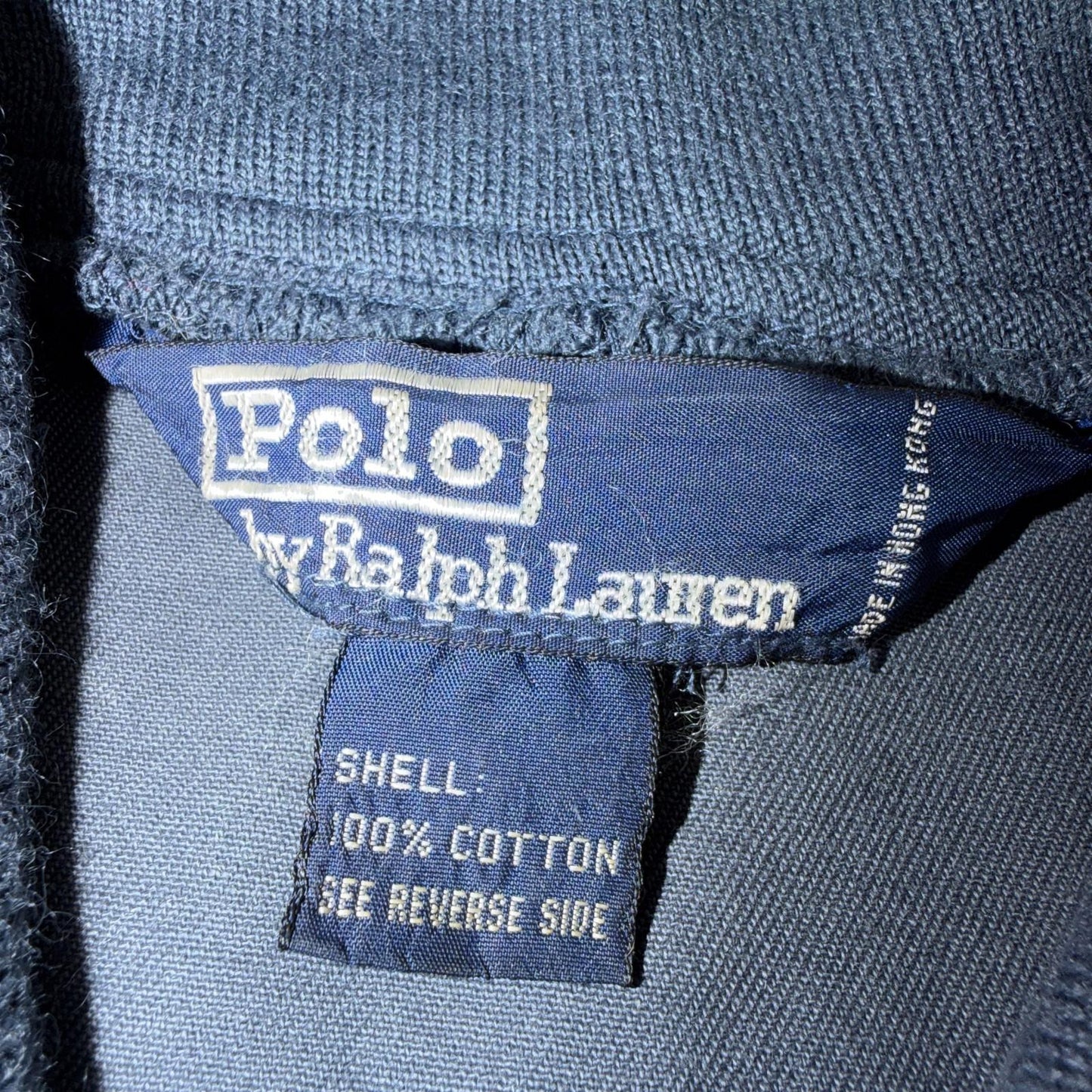Vintage Polo Ralph Lauren Harrington Jacket Size S Navy Blue Bomber 90s Faded