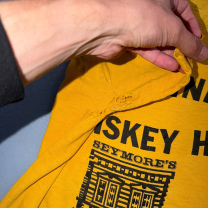 VTG 70s Got Mine At Whiskey Hill T Shirt Seymores Hubbard Oregon Thrashed 1970s