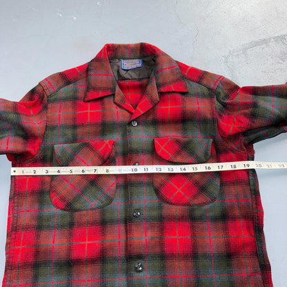 Pendleton VTG 1950s Loop Collar Board Shirt Wool Plaid Flannel Shirt Rockabilly