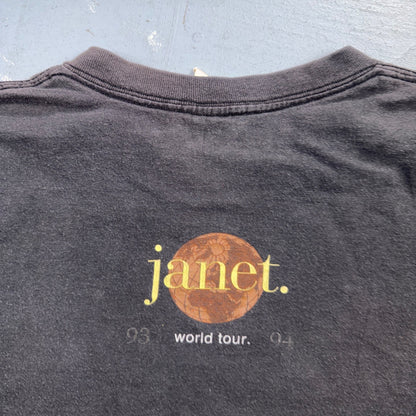 VTG Janet Jackson World Tour 1993 Single Stitch T Shirt 90s Photo Graphic Tee