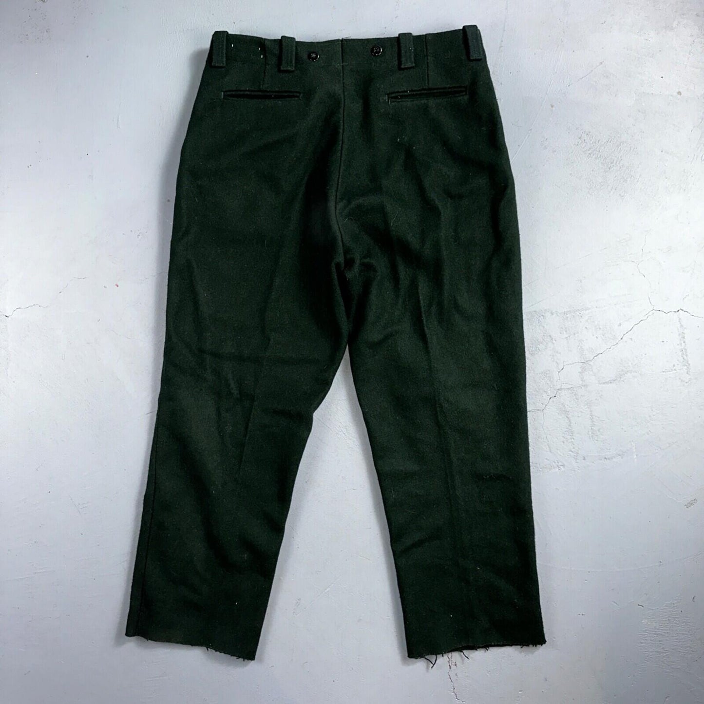 1960s Vintage Green Heavy Wool Hunting Pants 34x28 USA Dry Clean Rockabilly 60s