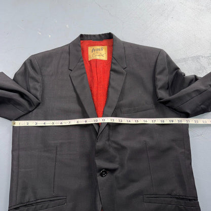 VTG Mens 2 PC Suit 40 Jacket Coat Pants Black Rockabilly 60s 1960s Gab Poly West