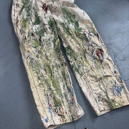 VTG Washington Dee Cee Thrashed Overalls Carpenter Bibs Workwear Painter Paint
