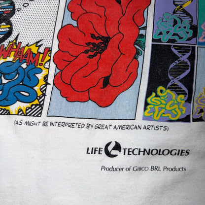 Vintage 90s Art of Gene Expression Abstract White Art Tee Rare Size XL Y2K