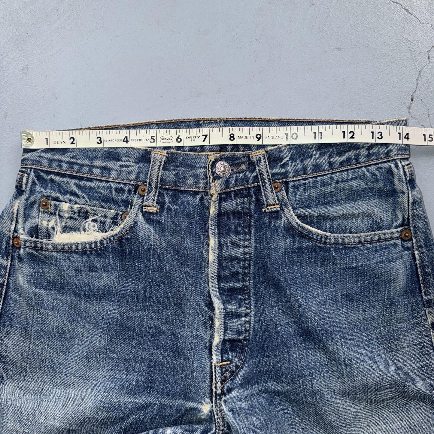 Levis 501 Big E Vintage 60s Redline Selvedge USA XX 1960s Jeans 66 Act 28x28