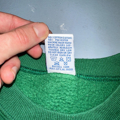 Russell Athletic Sweatshirt L Alpha Gam VTG Crewneck Green 90s USA College Uni
