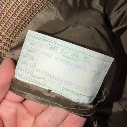 Christian Dior VTG Blazer Mens Brown Plaid Suit Jacket Sport Coat Monsieur 42