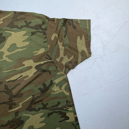 Camo Single Stitch XL USA VTG T Shirt Pocket Tee Woodland Tree Real 1980s 80s