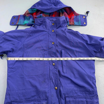 Eddie Bauer Women’s Parka Jacket Coat Blanket Lined Size M Vintage 90s Purple