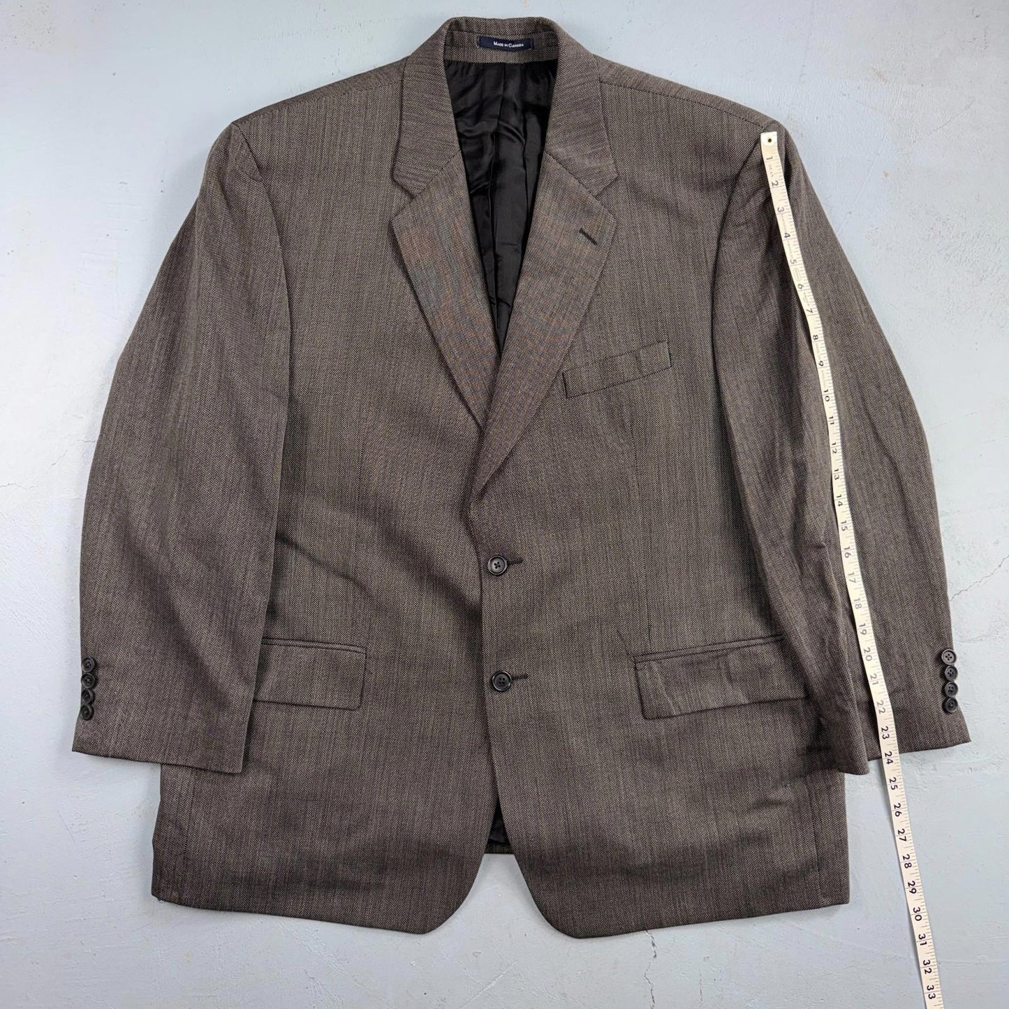 1990s Chaps Ralph Lauren VTG Mens 2 PC Suit 48 Jacket Coat Pants Gray Wool