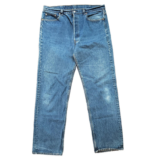VTG 90s Levis 501 Button Fly 40x36 USA Tag Jeans Straight Wash Blue XX Act 36x32