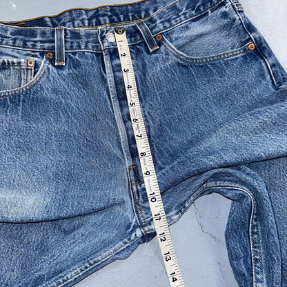 Levis 501 Vintage 90s USA XX Straight Leg Jeans Blue Med Wash 35x34 Act 32x30