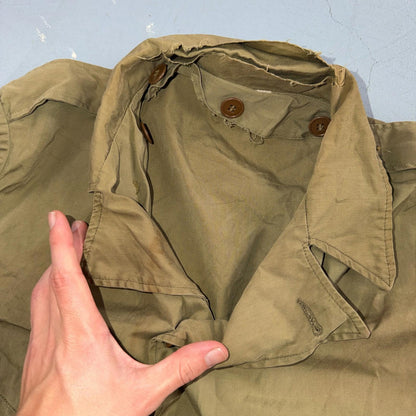 WW2 M41 Army Field Jacket Military 1940s WWII M-1941 Civilian? Unlined Rips