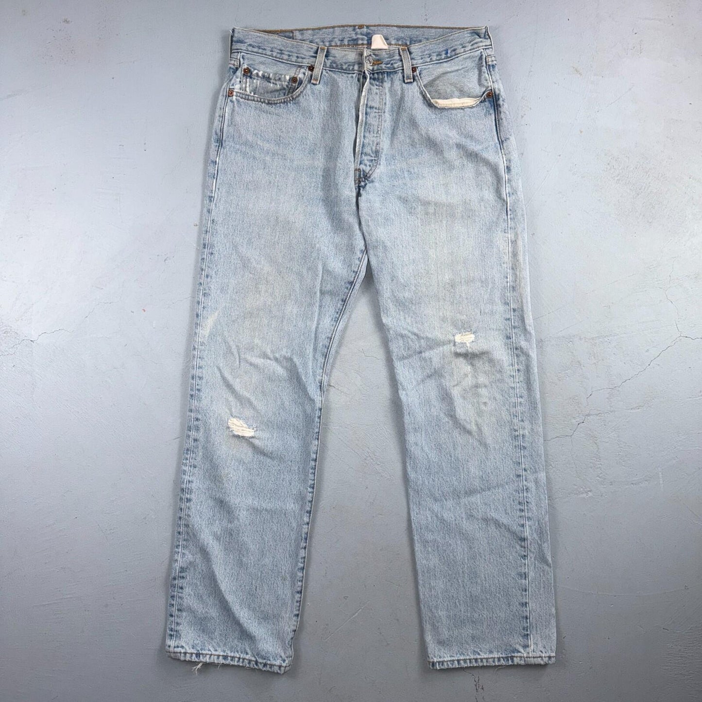 Levis 501 Vintage Y2K 90s XX Straight Leg Jeans Blue Light Wash 34x32 Act 33x31