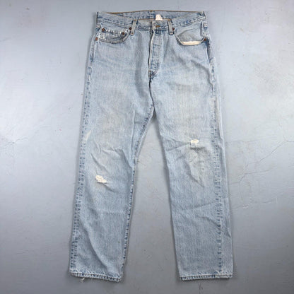 Levis 501 Vintage Y2K 90s XX Straight Leg Jeans Blue Light Wash 34x32 Act 33x31