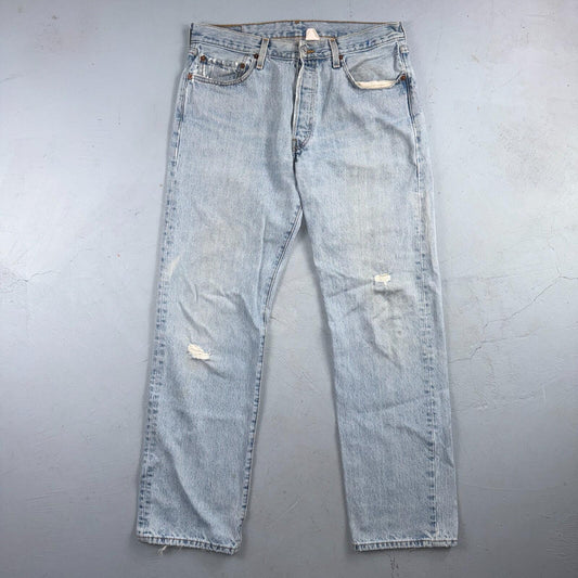 Levis 501 Vintage Y2K 90s XX Straight Leg Jeans Blue Light Wash 34x32 Act 33x31