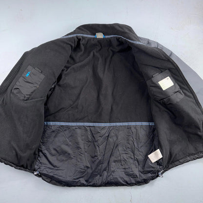 Nike VTG Jacket L Grey Nylon Softshell Fleece Coat 3M Y2K 2000s Waist Elastic