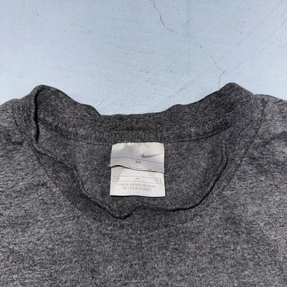 Nike Y2K Silver Tag Medium VTG T Shirt Side Center Swoosh Simple Heather Gray