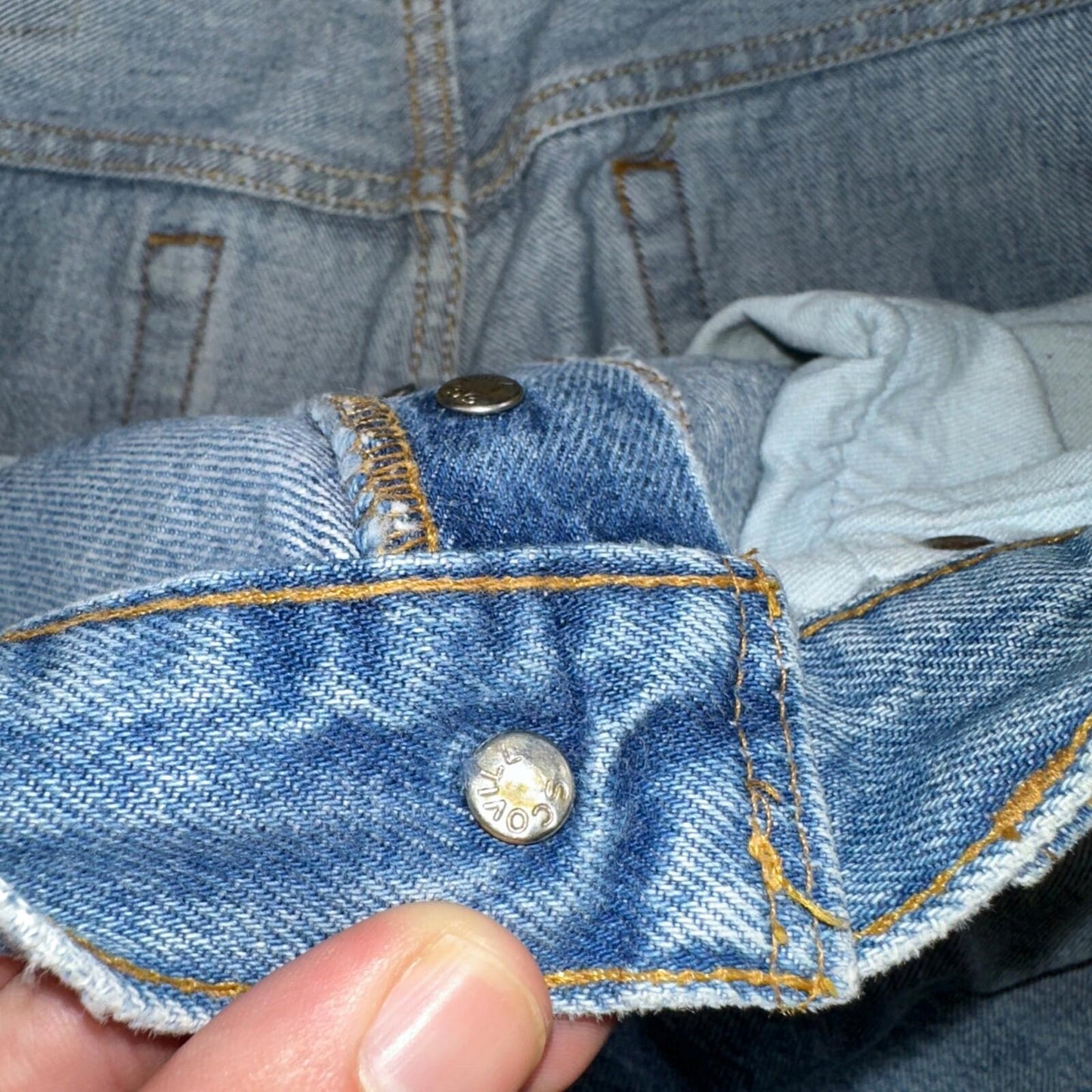 Levis 501 Vintage 90s USA XX Straight Leg Jeans Blue Light Wash 34x36 Act 32x35