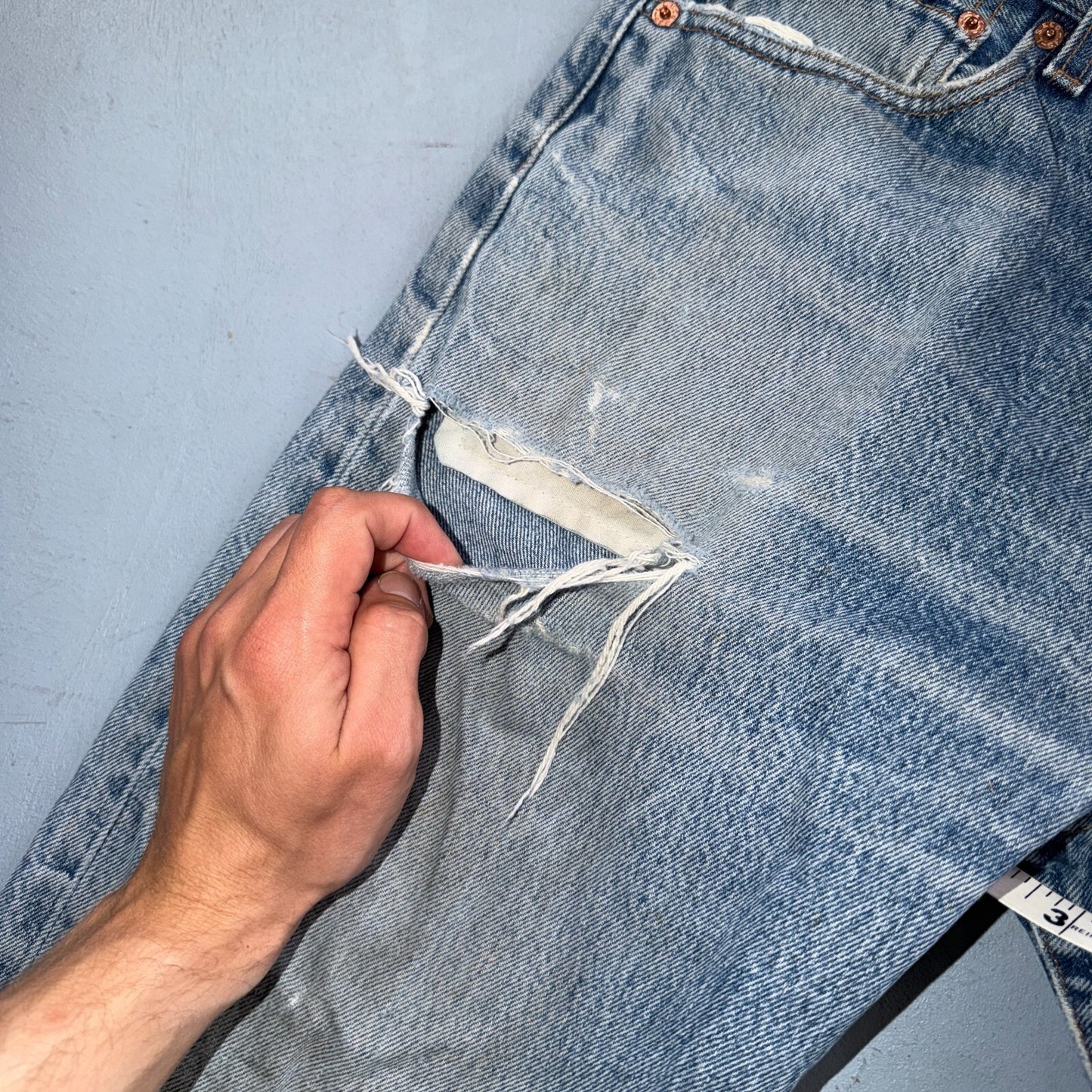 Levis 501 Vintage 90s Y2K XX Straight Leg Jeans Blue Light Wash 36x34 Act 34x30