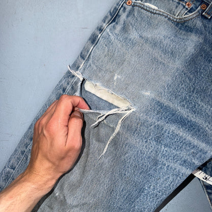 Levis 501 Vintage 90s Y2K XX Straight Leg Jeans Blue Light Wash 36x34 Act 34x30