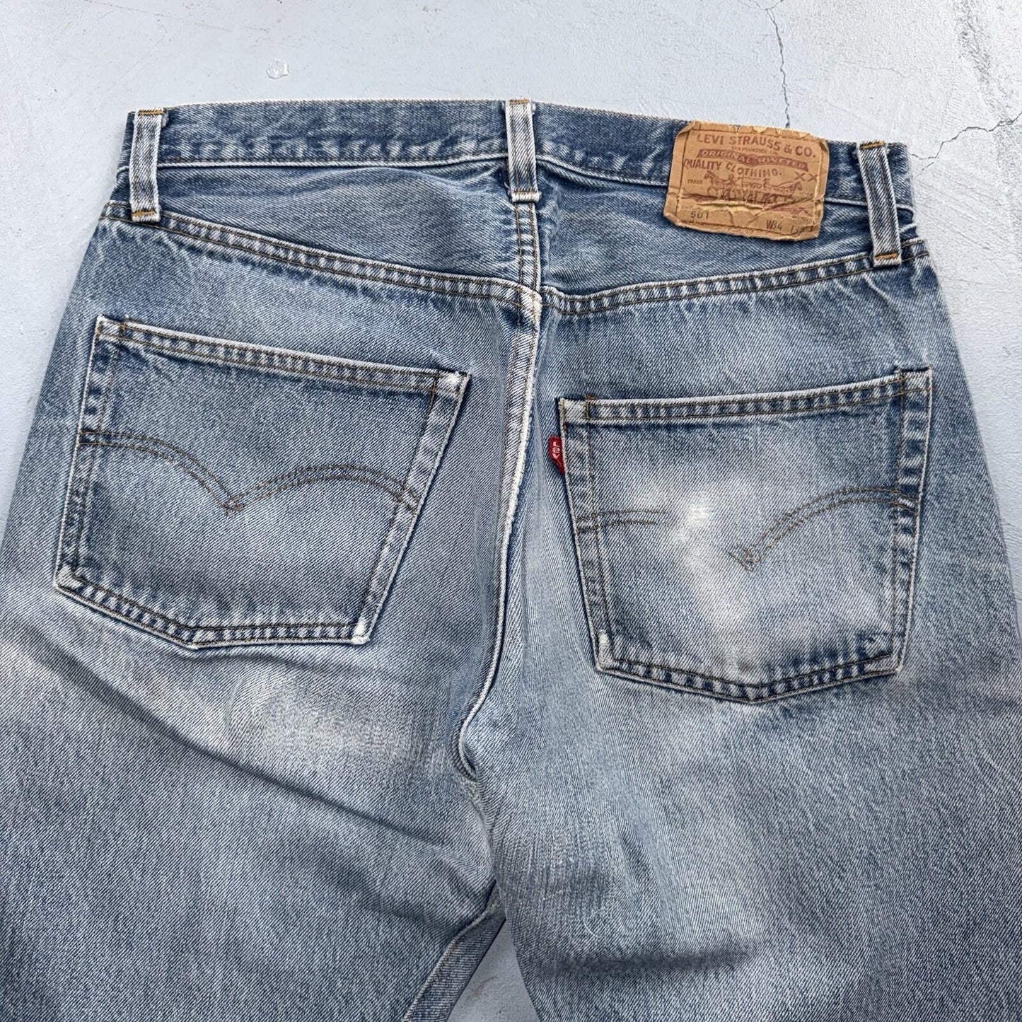 Levis 501 Vintage 80s Redline Selvedge USA XX Jeans Light Wash 31x27 Skinny