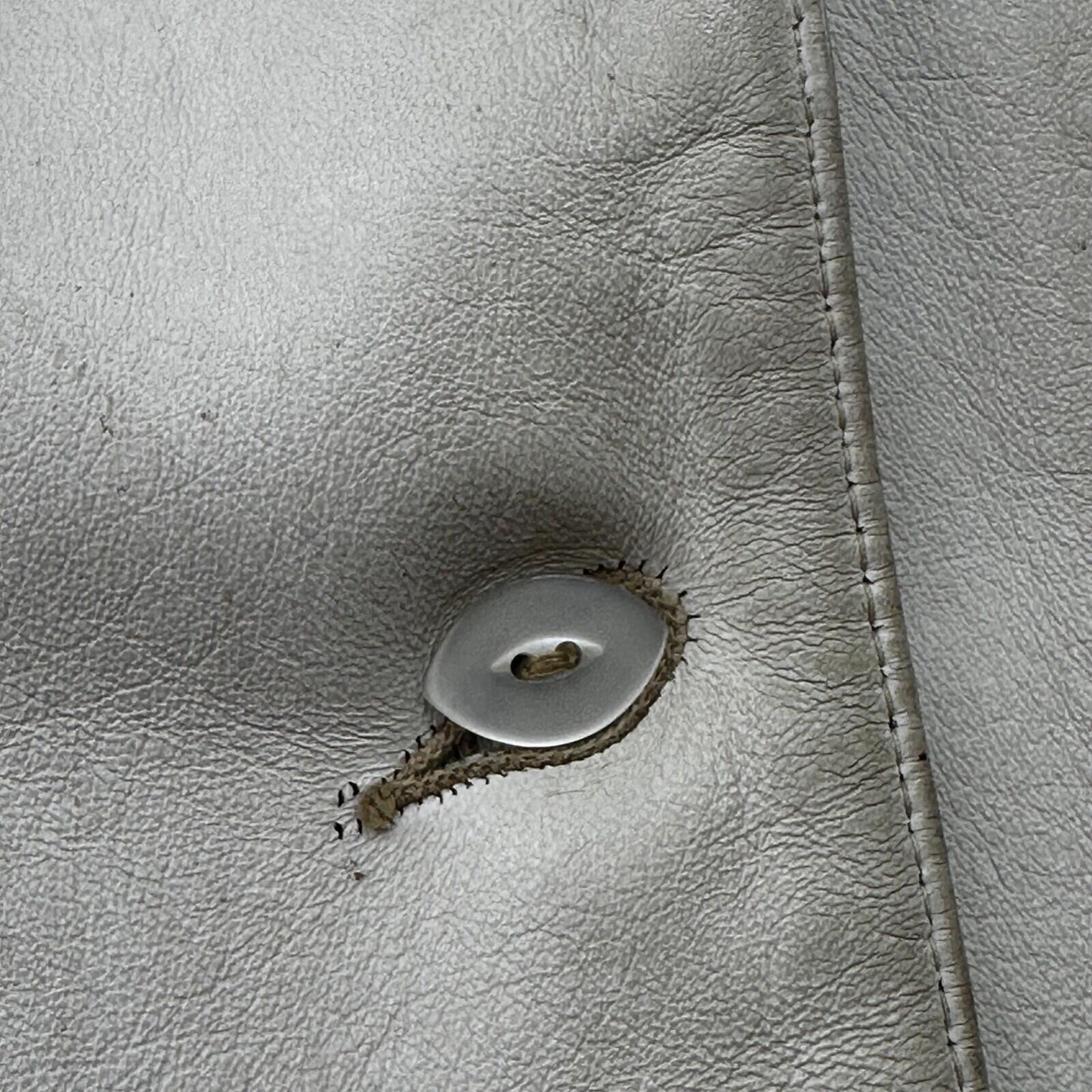 VTG White Leather Western Rancher Jacket 1960s Rockabilly Unisex 60s 50s Button