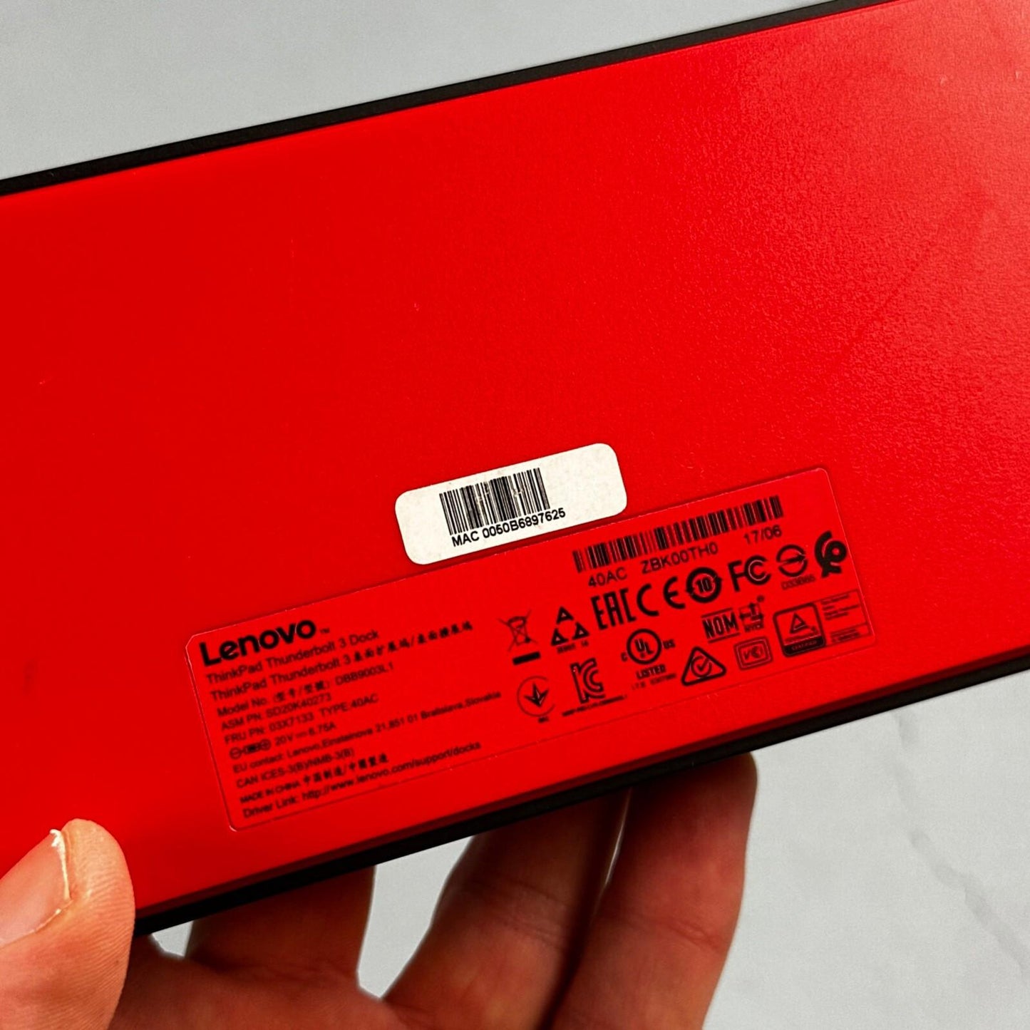 Lenovo ThinkPad Thunderbolt 3 Dock Type 40AC DBB9003L1 No Cables