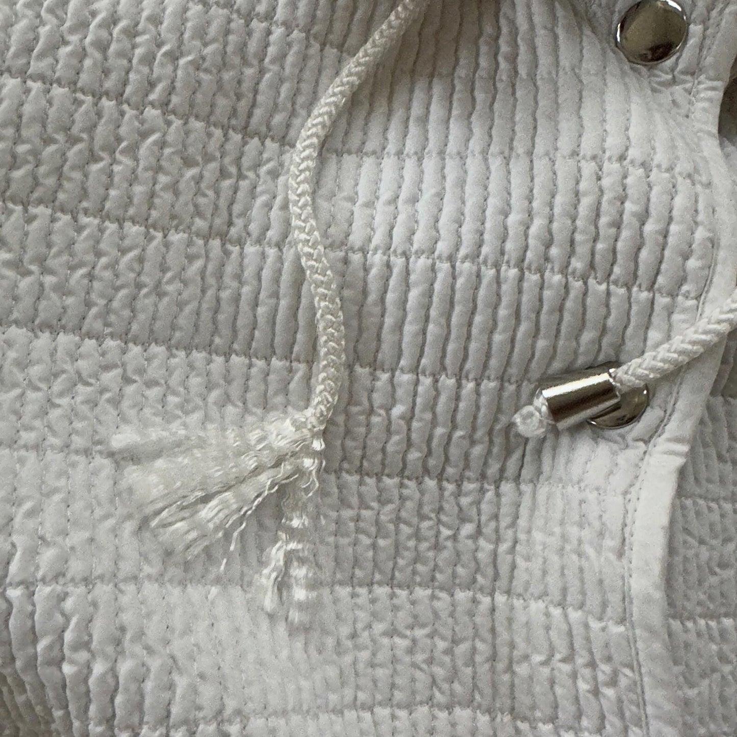 PENDLETON White Button Front Hooded Jacket Coat Size L Womens Warm Winter Vtg
