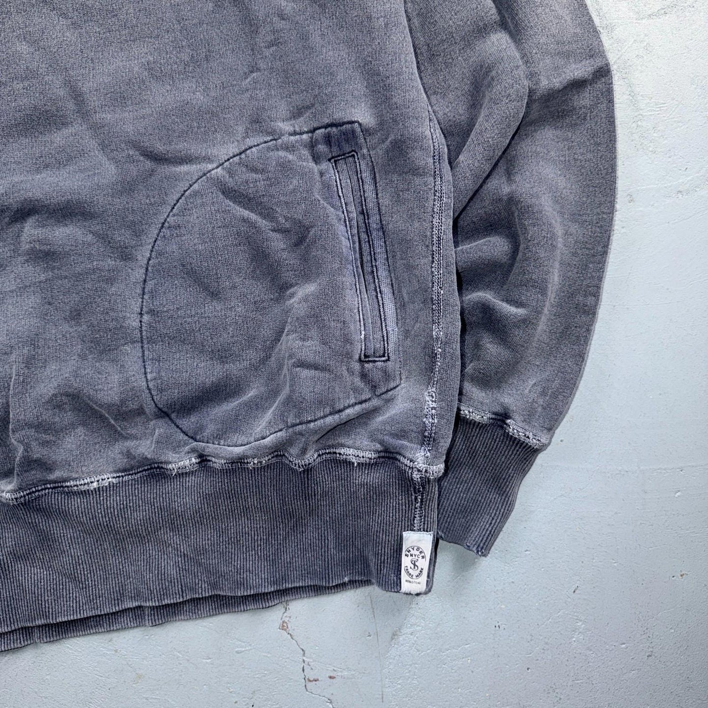 Todd Snyder Canada Hoodie L Blue Metal Popover Sweatshirt Distressed VTG Stlye