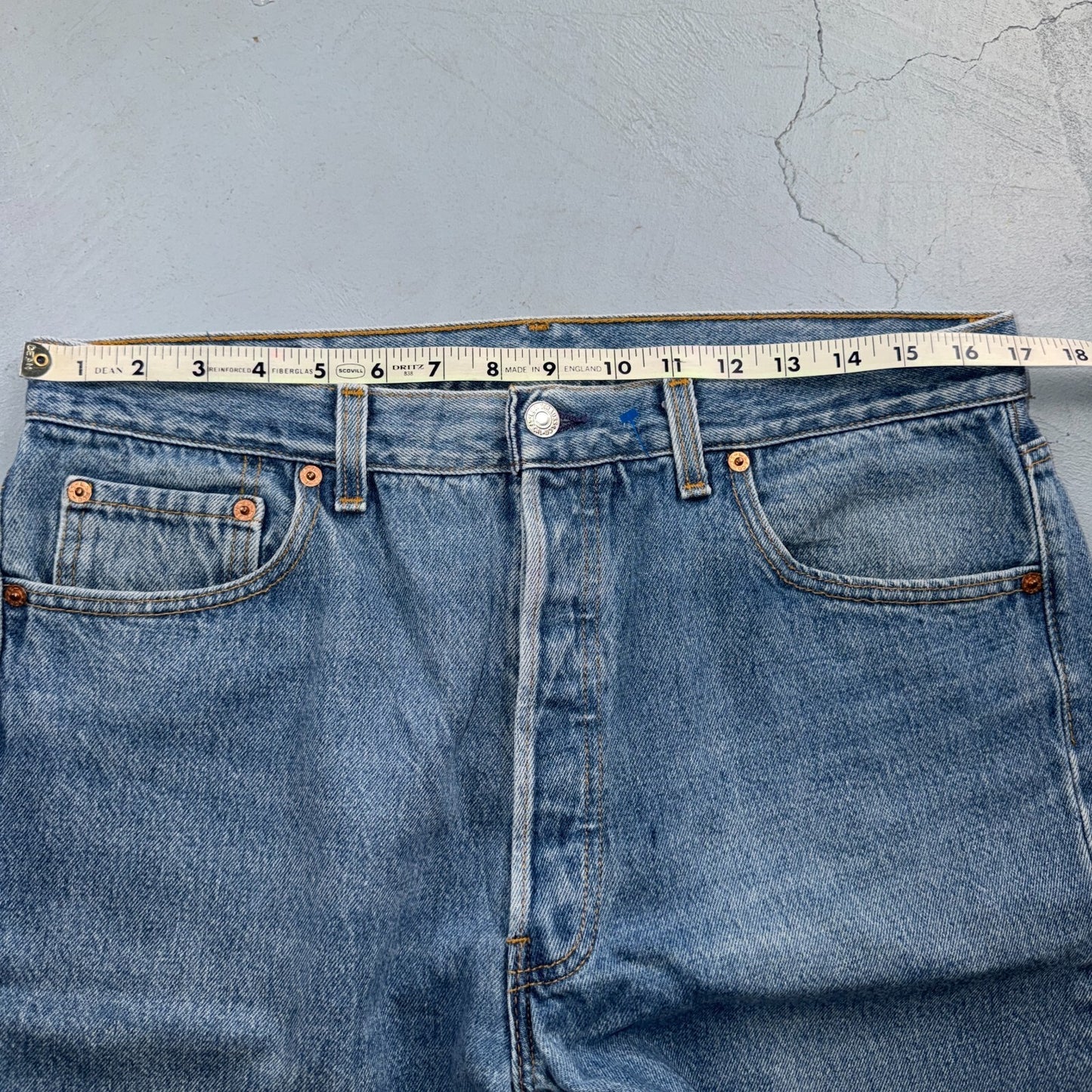 Levis 501 Vintage 90s USA XX Straight Leg Jeans Blue Light Wash 36x32 Act 34x31