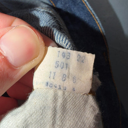 Levis 501 Vintage 80s Redline Selvedge USA XX Jeans Dark Wash 33x31 Act 31x27
