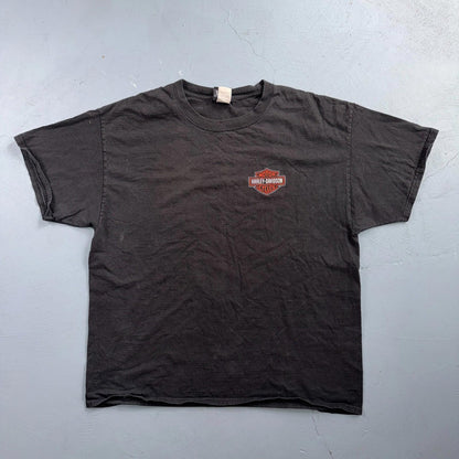 Harley Davidson Dublin Ireland Vintage T Shirt Y2K Black Promo Cross Motorcycle