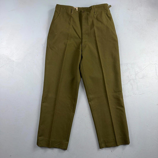 Vintage Military Pants Trousers Medium Regular 50s M1951 OG-108 Wool Mens 31x30
